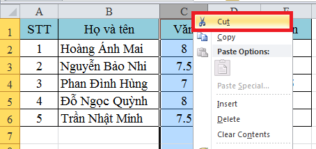 Mách bạn đọc cách di chuyển hàng và cột trong Excel
